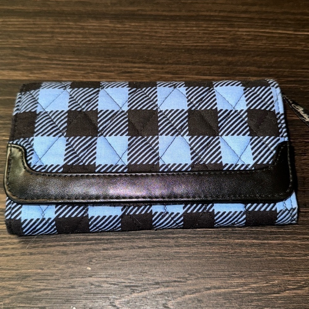 Vera Bradley blue & black checkered wallet